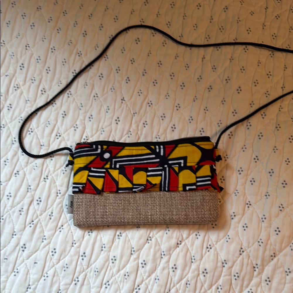 Milly Red and Yellow Geometric Crossbody Bag